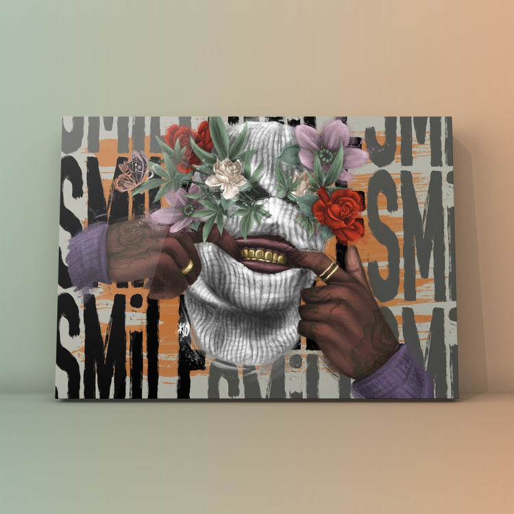 Smile… I Got Weed Canvas Print (no gold leaf)