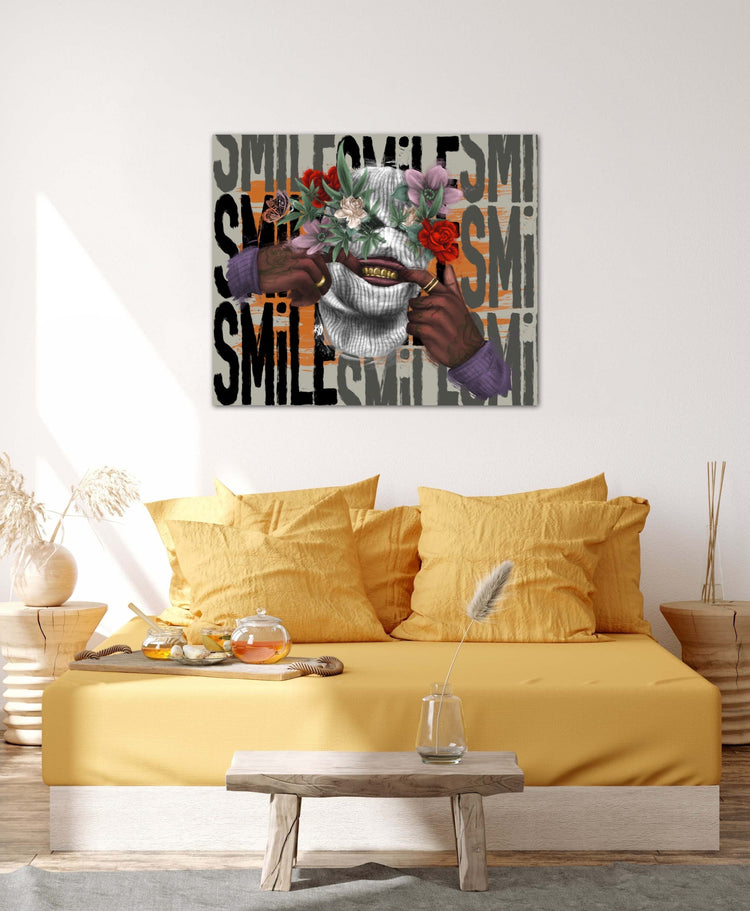 Smile… I Got Weed Canvas Print (no gold leaf)