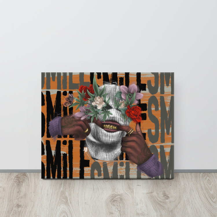 Smile… I Got Weed Canvas Print (no gold leaf)