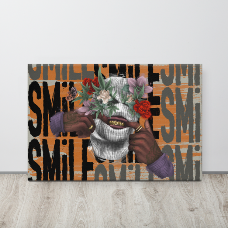 Smile… I Got Weed Canvas Print (no gold leaf)