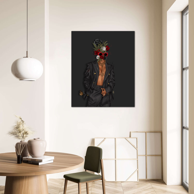 Buds & Roses Canvas Print (Black)