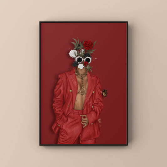 Buds & Roses Poster Print (Red)