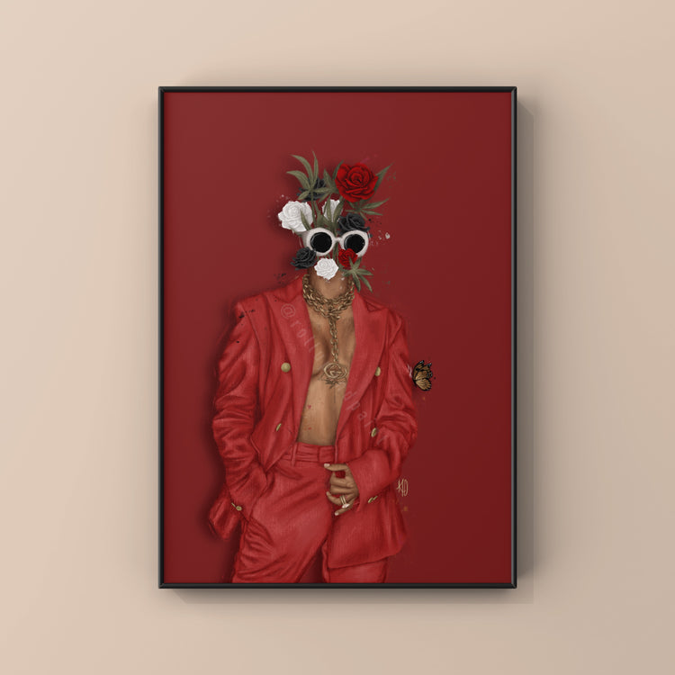 Buds & Roses Poster Print (Red)