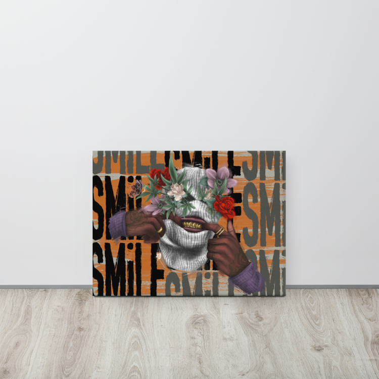 Smile… I Got Weed Canvas Print (w/ gold leaf accent)