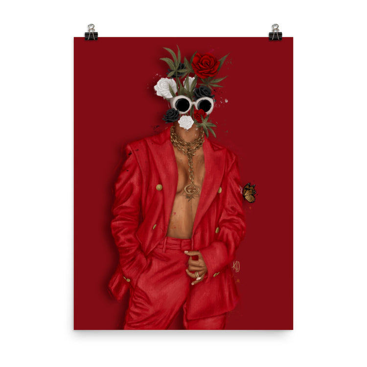 Buds & Roses Poster Print (Red)